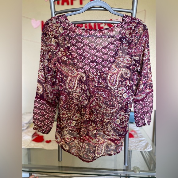 Girl Krazy purple paisley top. Xs - Picture 2 of 3